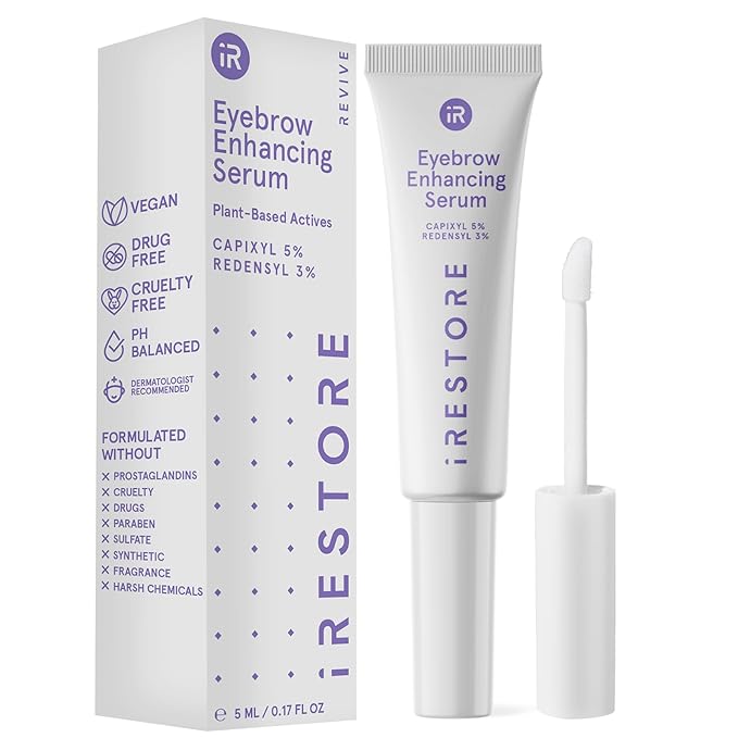 iRestore iRESTORE Eyebrow Growth Serum | Vegan Prostaglandin Free & Non Irritating | For Bolder Thicker Fuller Eye Brows with Visible Results | Brow Enhancing Serum | 3 Months Supply 5ml Serum