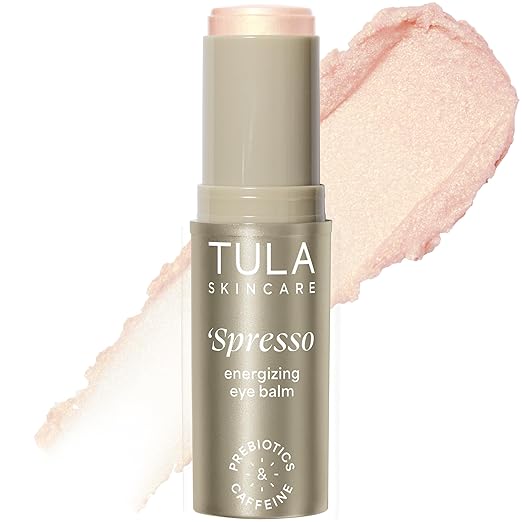 TULA Skin Care Spresso Energizing Eye Balm - Energizing & Hydrating Caffeine Under Eye Treatment for Dark Circles, Portable and Perfect to Use On-the-go, 0.35 oz. skincare