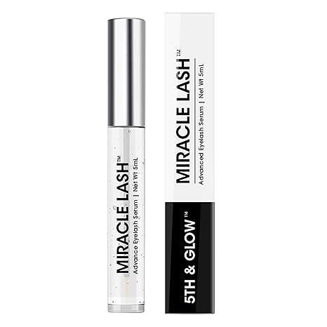 5th & Glow Miracle Lash - Serum for Eyelash Growth - Lash Enhancing Serum to Nourish, Hydrate & Strengthen Lashes – Helps Brittle, Damaged Lashes Look Thicker, Fuller & Longer – Gentle Formula Serum