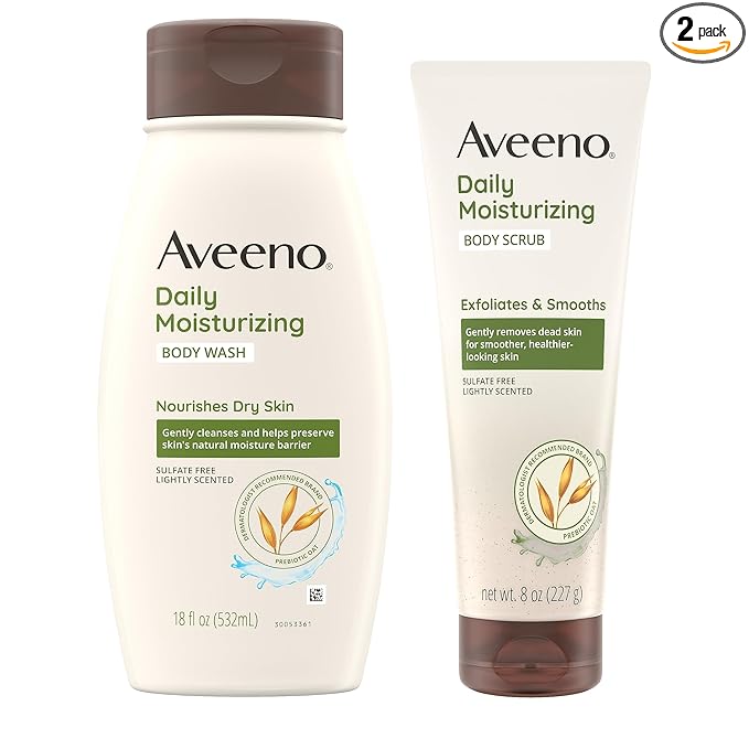 Aveeno Aveeno Daily Moisturizing Bundle with Body Wash, 18 oz, & Scrub, 8 oz. Moisturiser