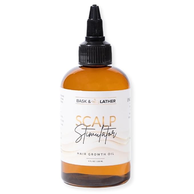 BASK & LATHER Bask & Lather Scalp Stimulator Hair Growth Oil, Cold Pressed Mint and Rosemary Blend with Grapeseed for Hair Growth, Organic Natural Leave in, All Hair Types, 4 Fl Oz Korean face wash