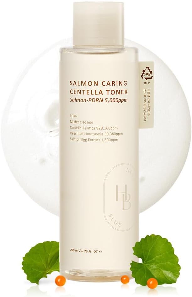 HEVEBLUE HEVEBLUE Salmon Caring Centella Toner - Salmon PDRN, pH 5.5, Salmon Egg Extract, Centella, Madecassoside, Restore and Rejuvenate, Refine Skin Texture, Low Irritation, Korean Skincare, K-Beauty Toner