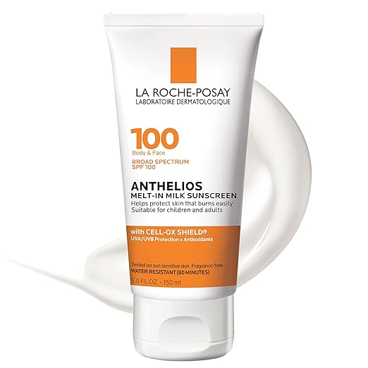 La Roche-Posay Anthelios Melt-In Milk Sunscreen SPF 100, Sunscreen For Body & Face Sunscreen