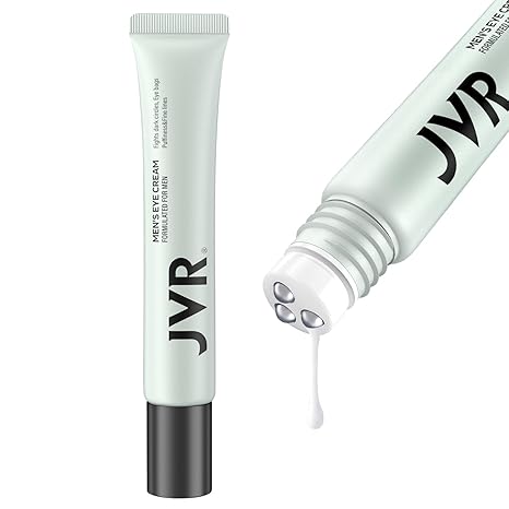 JVR JVR Caffeine Eye Cream and Under Eyes Roller for Dark Circles and Puffiness, Fine Lines, Under-Eyes Bags, Eye Serum with Vitamin C, Hyaluronic Acid, 20 ml Serum