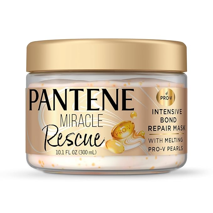 Pantene Pantene Miracle Rescue Hair Mask, Intensive Bond Repair with Melting Pro-V Pearls, Melts Away Damage, Builds Bonds, Strengthens Against Damage, Deep Conditioning for Dry Damaged Hair, 10.1 fl oz skincare