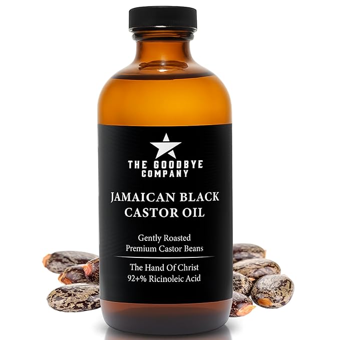 The Goodbye Company The Goodbye Company Black Castor Oil – (120mL / 4.25oz) – Cold-Pressed & Unrefined – 100% Pure & Hexane-Free – Glass Bottle – Nourishing Oil for Eyebrow, Eyelash & Hair Growth skincare