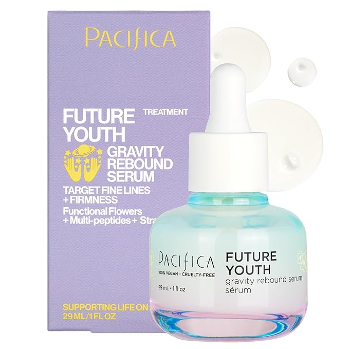 Pacifica Pacifica Future Youth Gravity Rebound Face Serum – Multi-Peptide Firming Facial Serum for Fine Lines, Anti-Aging & Elasticity Vegan & Cruelty-Free Dermatologist Tested Serum