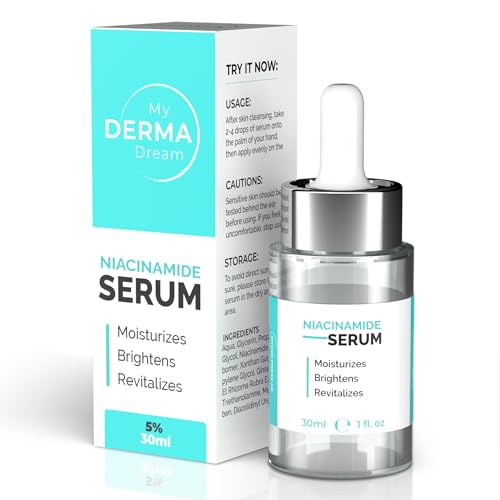 My Derma Dream MY DERMA DREAM | Niacinamide Serum 5% for Face - Aids in Minimizing Pores, Fading Dark Spots, and Reducing Redness - Rich in Antioxidant Vitamin B3 - Anti-Aging Face Serum Serum