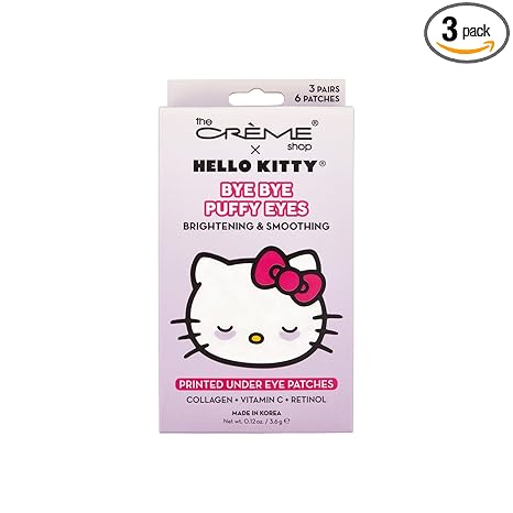 The Crème Shop The Crème Shop Hello Kitty Bye Bye Puffy Eyes Under Eye Patches, Korean Eye Mask - 3 Pairs skincare