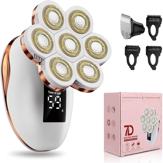 TAYAYO 2-in-1 Electric Razors for Women, Wet/Dry 7D Rechargeable Rotary Shaver for Legs, Water Resistant Grooming Kit - Electric Razors for Women, Facial Hair Removal, Bikini Trimmer, Lips - Gentle Hair Remo skincare
