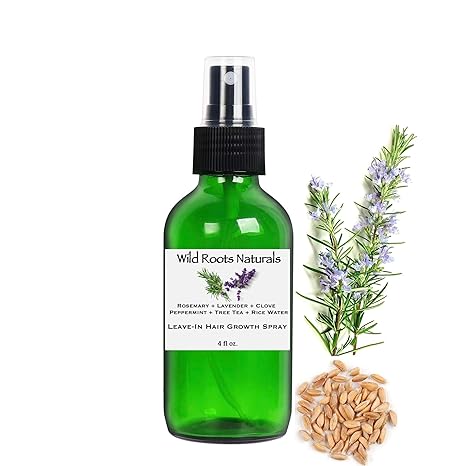 Wild Roots Naturals Rosemary Hair Spray For Hair Growth With Rice Water Peppermint Tea Tree Clove Moisturize Dry Itchy Scalp For Thicker Longer Hair Men Women 4fl oz. Moisturiser