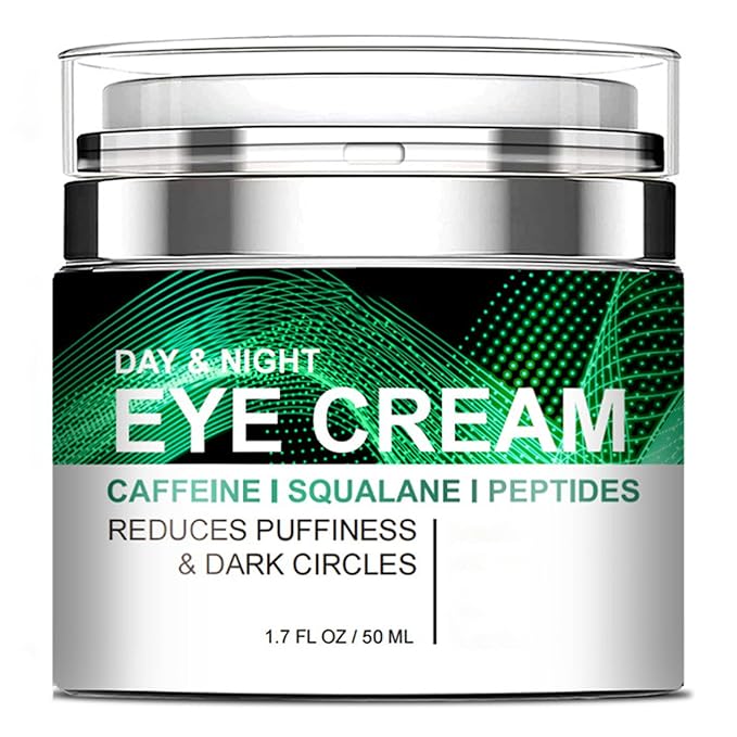 Grospe Caffeine Eye Cream for Puffiness and Bags Under Eyes Daily Anti-Wrinkle Cream Collagen Peptide Eye Cream Day and Night Reduce The Look Of Aging Line Smoothing Skin Care 1.7 FL OZ,1 Pack Eye Cream