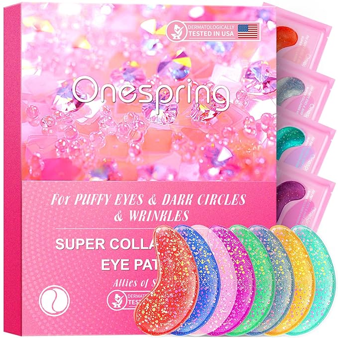 Onespring Under Eye Patches (24 Pairs) - Eye Masks for Wrinkles, Puffy Eyes, Dark Circles, Eye Bags, Easter Basket Stuffers, Gifts for Teenage Girls, Under Eye Mask for Refreshing, Revitalizing skincare