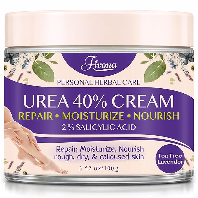 FIVONA FIVONA 40% Urea Foot Cream for Dry Cracked Heels - Extra Strength Callus Softening Cream with 2% Salicylic Acid, Tea Tree & Lavender, 100g (3.5 oz) Moisturiser