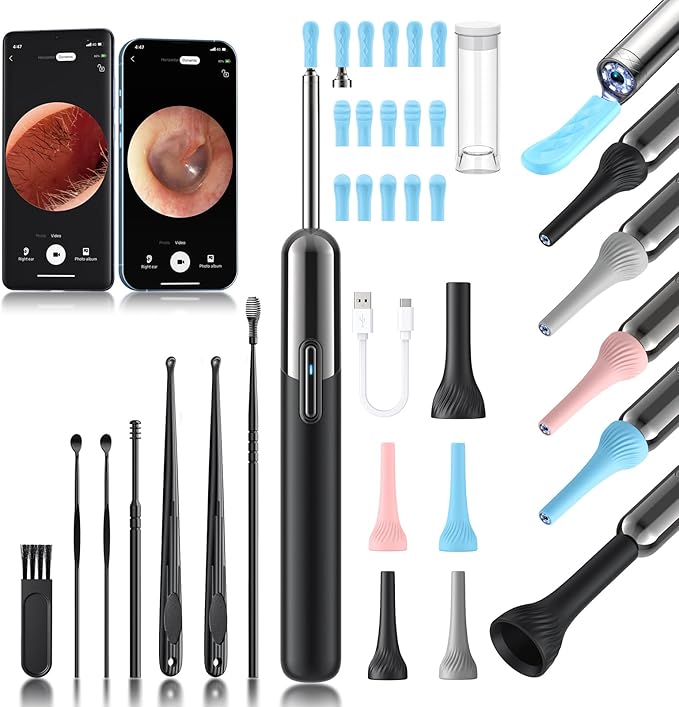Yorsfun Yorsfun Ear Wax Removal, 3 in 1 Earwax Removal Kit, 1080P HD Ear Cleaner with Camera, FSA HSA Eligible, Otoscope with 7 Ear Spoon, Ear Cleaning 6 LED Lights 15 Ear Tips, Ear Camera for iOS & Android skincare