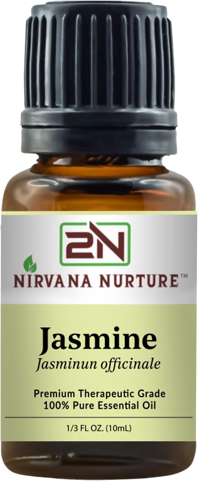 Nirvana Nurture Jasmine Essential Oil, 100% Pure Undiluted, Aromatherapy Oil for Diffuser, Hair & Skin Care skincare