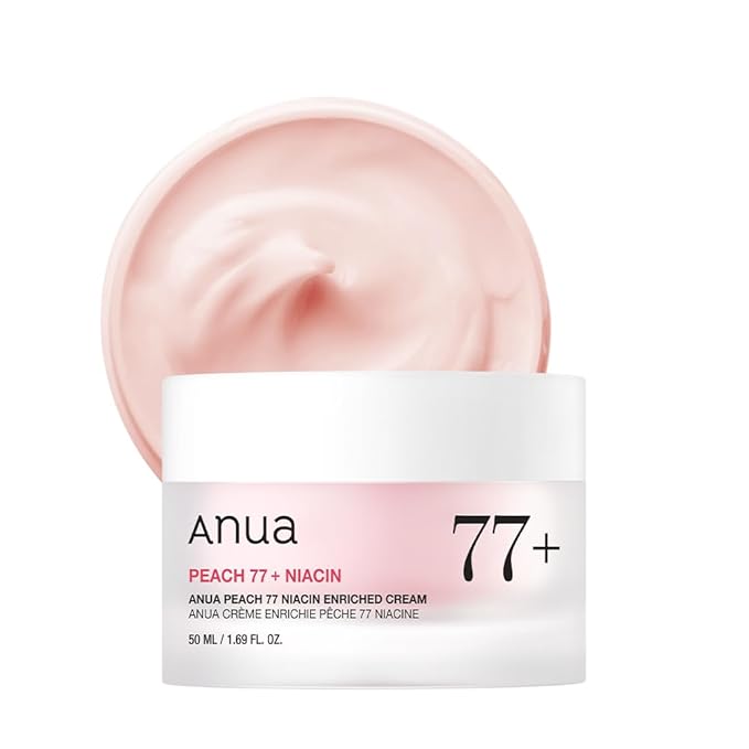 ANUA Anua Peach Niacinamide Cream, Face Moisturizer for Dry Skin with Vitamin B12, Collagen, Ceramide, Panthenol, Korean Skin Care for Glass Skin (50ml, 1.69 fl.oz.) Korean Moisturiser