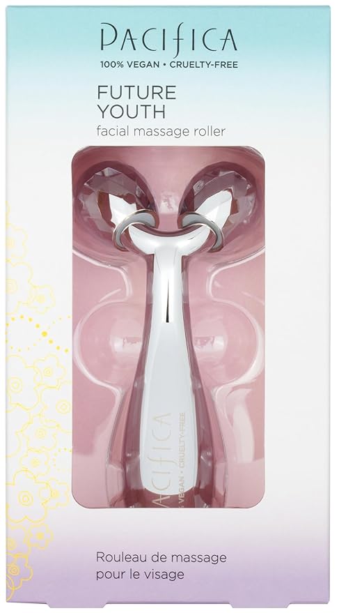 Pacifica Pacifica Future Youth Stainless Steel Face Roller – Cooling Dual Gua Sha Facial Massager for Sculpting, Contouring & De-Puffing – Anti-Aging Skin Care Tool for Wrinkles & Fine Lines Lymphatic Drainage Exfoliator
