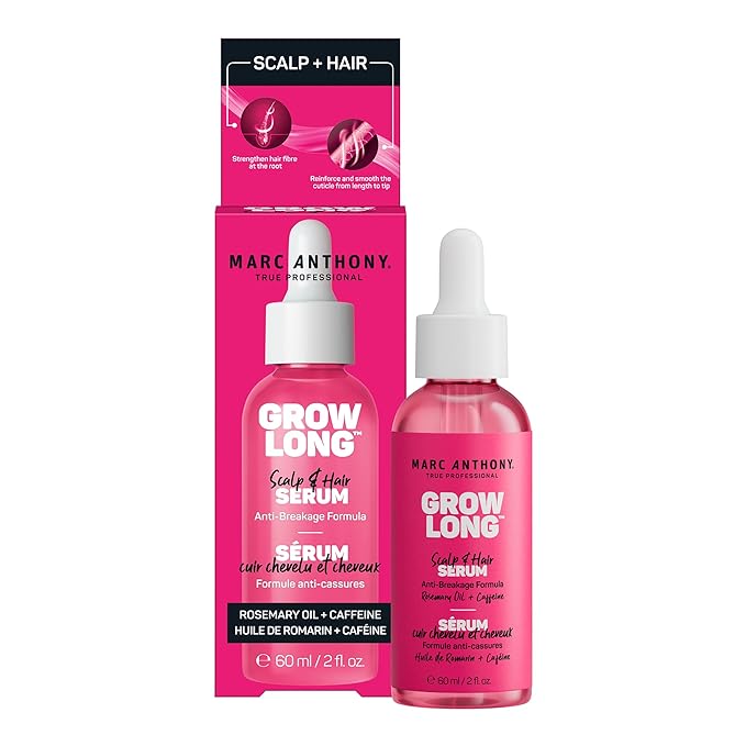 Marc Anthony Marc Anthony Grow Long Scalp & Hair Serum - Anti-Breakage Formula Nourish, Strengthen & Hydrate Scalp & Hair Follicles - Natural Shine & Fuller-Looking Hair Strands from Root to Tip, 2 fl oz Serum