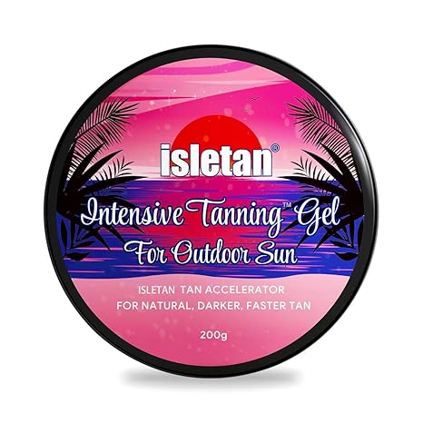 isletan isletan intensive tanning gel peach, tanning gel for outdoor sun, 200g skincare