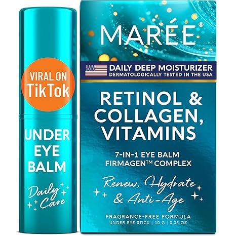 MAREE MAREE Under Eye Balm Stick with Retinol & Ceramide Complex – Facial Moisturizer for Dark Circles & Wrinkles – Under Eye Brightener Stick, Anti-Wrinkle Hydrating Face Skincare Moisturiser