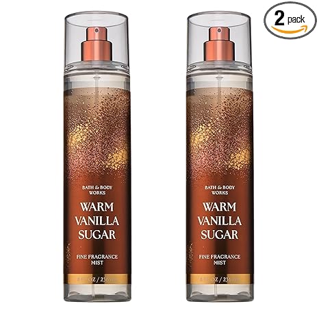 Bath & Body Works Bath & Body Works Warm Vanilla Sugar Fine Fragrance Mist, Body Spray & Perfume for Women, Long-Lasting Personal Fragrance, Sparkling Sugar and Sweet Vanilla Scent, 8 fl oz - 2 Pack skincare