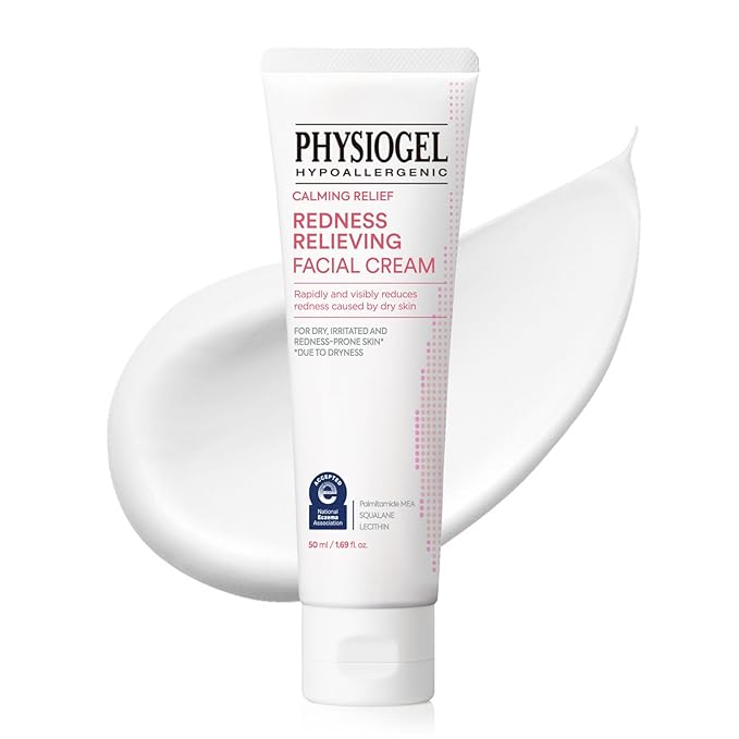 PHYSIOGEL Physiogel Calming Relief Redness Relieving Facial Cream, Soothing Face Moisturizer with Squalane, For Dry, Irritated & Redness-Prone Skin, 1.7 fl. oz. Moisturiser