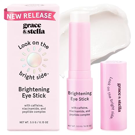 grace & stella grace & stella Under Eye Brightener Balm Stick - Travel Essentials - Caffeine Eye Cream for Dark Circles, Puffiness, Wrinkles - Vegan Moisturizer Stick with Niacinamide, Hyaluronic Acid (0.13oz/3.5g) Eye Cream
