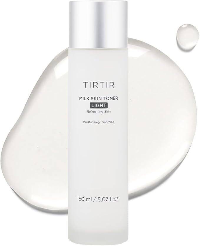 TIRTIR TIRTIR Milk Skin Rice Toner Light | Instant Hydration with 4% Niacinamide, Pantenol, Lightweight, Pore-Tightening, Vegan, Acne-Prone, Oily Skin, Fungal Acne Safe, Korean Skin Care, 5.07 Fl Oz Korean face wash
