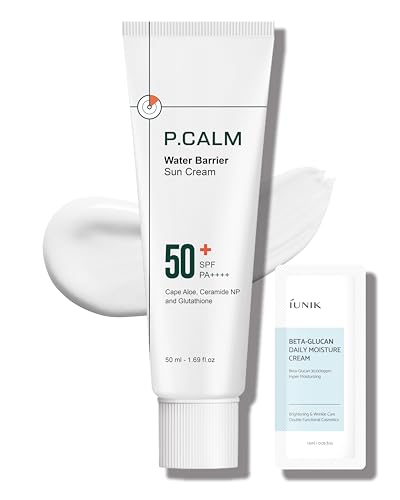 P.CALM P.CALM Water Barrier Moisturizing Sun Cream Matte-Finish No White Cast SPF 50+ PA++++ Vegan Calming Moisture Daily Sunscreen for Dry Oily Sensitive Skin Korean Skincare Sunscreen
