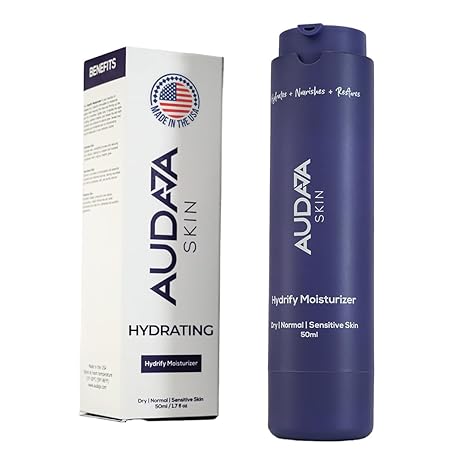 AUDAJA Hydrify Moisturizer - Deep Hydration & Anti-Aging Formula for Dry, Normal, Sensitive Skin - Face Moisturizer for Dry Skin - Daily Moisturizer – 50 ml Moisturiser