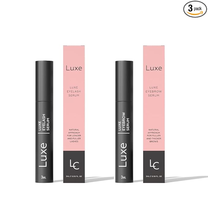 Luxe Cosmetics Luxe Cosmetics - Serum Bundle - Eyelash & Eyebrow Serum - Visible Results in 4 Weeks - Restore Natural Growth & Reduce Hair Loss - Vegan & Cruelty-Free Serum