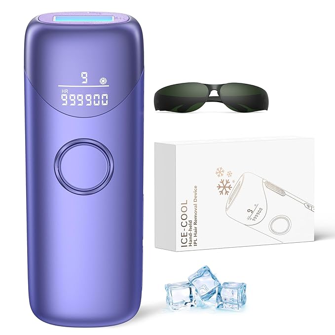 Ubroo Laser Hair Removal Ubroo IPL Hair Removal Device with 5℃ Ice Cooling,Painless Laser Hair Removal for Women and Men,Full Body Use for Legs,Bikini,Armpits (Purple) skincare