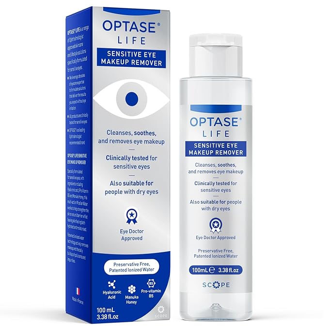 Optase Optase Life Sensitive Eye Makeup Remover – Gentle & Effective for All Skin Types - Breakthrough Innovation vs Traditional Micellar Water - 100ml skincare