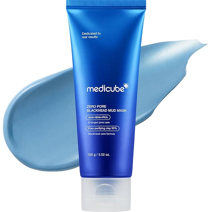 medicube Medicube Zero Pore Blackhead Mud Facial Mask - Skin Cooling & Pore Tightening - 3 Minute Quick Dry Formula with AHA, BHA, PHA, and Pore-Purifying Clay - Korean Mud Mask 3.52 oz Korean Exfoliator