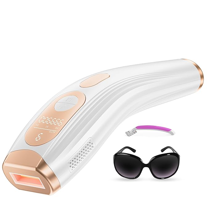 Finequin Laser Hair Removal, IPL Laser Hair Removal for Women and Men Permanent, Hair Removal Device with 3.0 IPL Red Light Wave, Home Laser Hair Removal Device for Facial Legs Armpits Bikini Body Use skincare