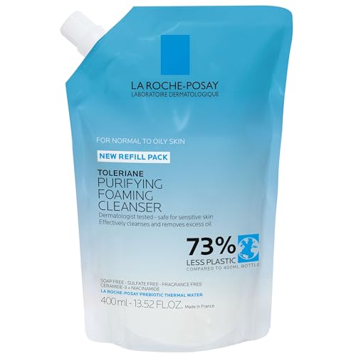 La Roche-Posay La Roche-Posay Toleriane Purifying Foaming Facial Cleanser, Niacinamide + Ceramides + Prebiotic Thermal Water, Oil Free Face Wash For Oily Skin, Pore Cleanser Safe For Sensitive Skin, Soap Free Water Cleanser