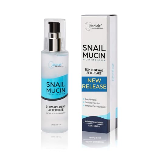 jasclair Snail Mucin Hydrating Serum for Post-Dermaplaning – Korean Beauty Skincare to Soothe, Hydrate & Renew Skin After Face Razors & Dermaplaning Tools – Ideal For Dermplane and Daily Routine Serum