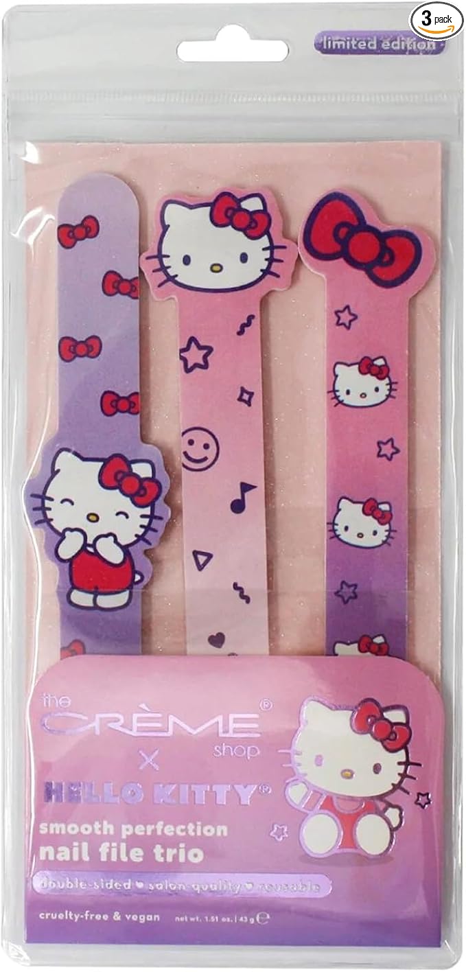 The CrE8me Shop The CrE8me Shop X Hello Kitty Smooth Perfection Nail Files Nail Files for Natural Nails, Nail Tools (Set of 3) skincare