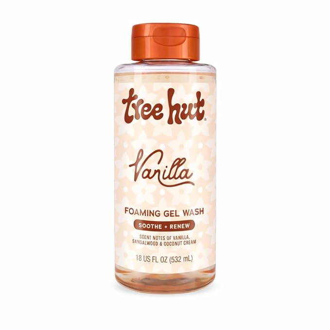 Tree Hut Tree Hut Vanilla Foaming Gel Wash, Moisturizing & Hydrating Body Wash with Shea Butter, Gently Cleanses for Soft, Fresh & Radiant Skin, 18 fl oz Korean face wash