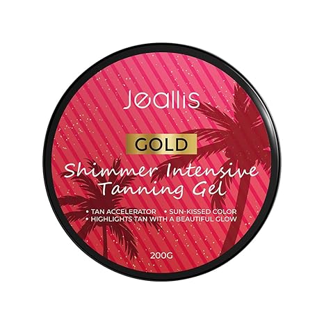 jeallis Jeallis Extreme Dark Intensive Tanning Luxe Gel Pomegranate, Carrot Gold Shimmer Tanning Gel For Outdoor Sun, Tanning Butter With Dark Carrot Sun Tanning Oil For Natural Faster Darker Tan Spf0 200g Sunscreen