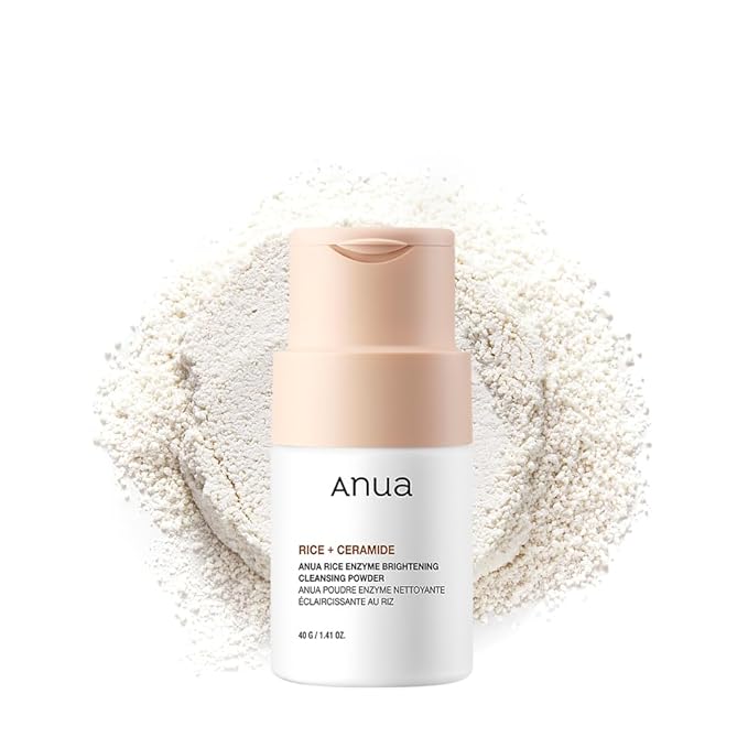 ANUA ANUA Rice Enzyme Brightening Cleansing Powder, Exfoliating Powder-to-Foam Cleanser, Smooth Texture & Clarity, Hydrating & Gentle Formula, Korean Skincare,1.41 fl.oz Korean Exfoliator