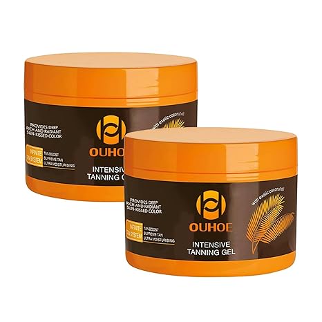 DEERELF 2Pcs Luxury Intensive Tanning Gel, Natural Tanning Accelerator Cream Gel, Tanning Gel for Outdoor Sun, Tanning Butter for Outdoor Sunbath Moisturiser
