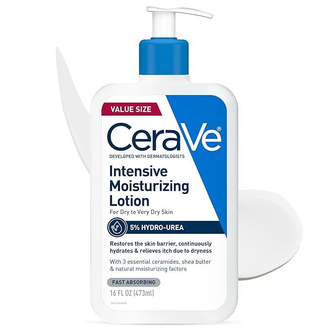 CeraVe CeraVe Intensive Moisturizing Lotion, Hydro-Urea + Shea Butter, Body Lotion For Dry Skin, Relieves Signs Of Extra Dry Skin, Non Greasy Hydrating Cream For Rough, Tight, Red & Itchy Skin, 16oz Moisturiser