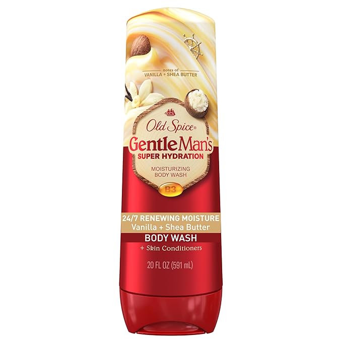 Old Spice Old Spice Body Wash GentleMan’s Super Hydration for Men, 24/7 Renewing Moisture, Gentle on Skin with Skin Conditioners, Vanilla + Shea Butter Scent, 20 oz Korean face wash