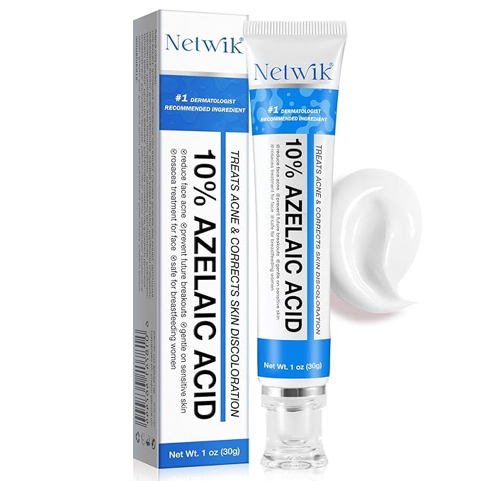 Marianp Azelaic Acid 10% Cream for Face - Acne Cream for Rosacea Reducing Relief Pimple Breakouts Blackhead Pigmentation and Redness - Azelaic Acid Gel For Facial and Skin Care Moisturiser