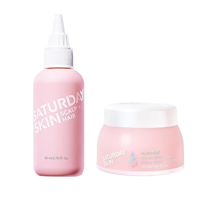 Saturday Skin Saturday Skin Scalp + Hair Strengthening Peptide Treatment Overnight Serum and Face Moisturizer Water Face Cream Natural Oil free Gel Type Cream From Alaska Glacier Water Serum