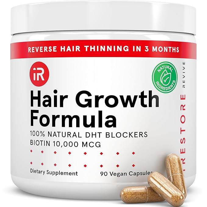 iRestore iRestore Hair Growth Supplement - Hair Loss Vitamins for Women and Men - Biotin Multivitamins & DHT Blocker to Reduce Hair Thinning - Hair Regrowth Pills - 30 Days Supply 90 Count (Pack of 1) skincare