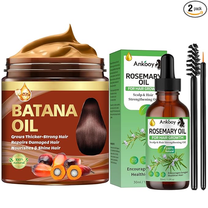 CLOTHES OF SKIN Batana Oil for Hair Growth & Rosemary Oil for Hair Growth,Raw Batana Hair Mask Rosemary Hair Growth Serum,Hair Loss Treatment,Hair Care for Dry Damaged Hair,Promotes Hair Thickness for Men Women Serum
