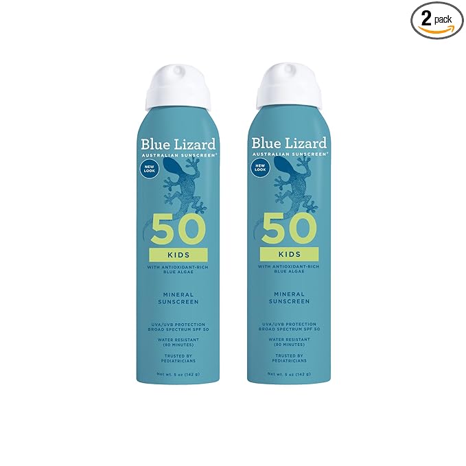BLUE LIZARD BLUE LIZARD Sunscreen SPF 50+ Spray | Kids | 5 Fl Oz | Pack of 2 Sunscreen
